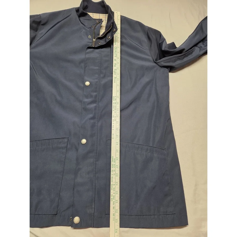 Brooks Brothers 346 Blazer Rain Jacket Coat Men XL Navy Blue Full Zip Snap
